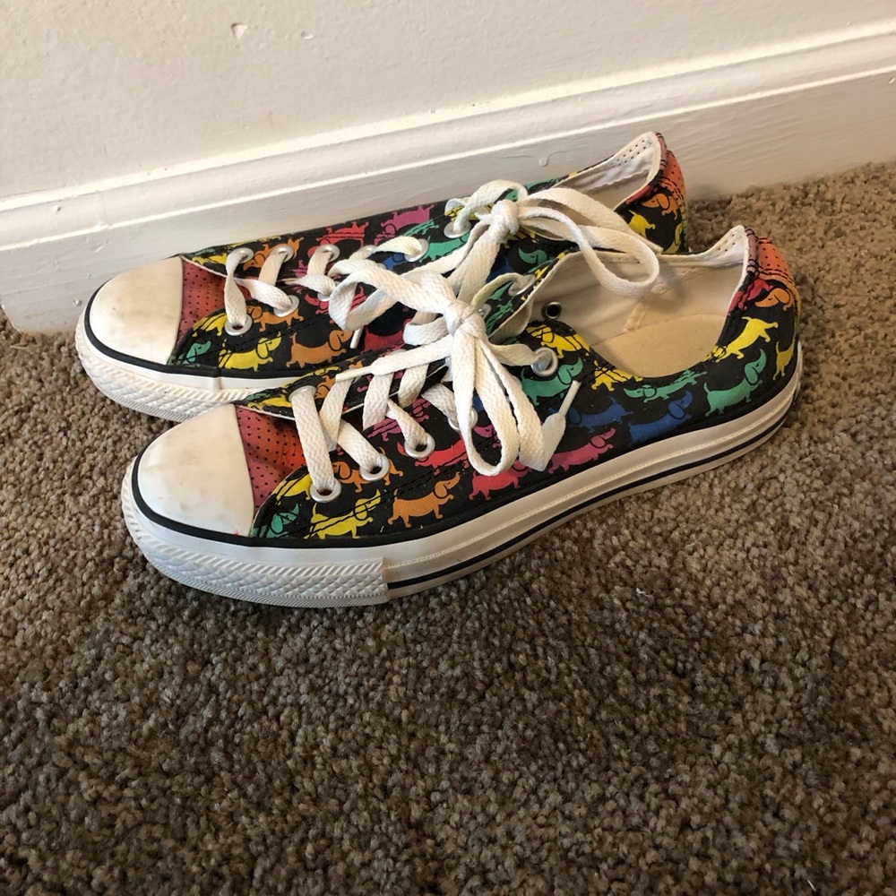 Rainbow Dachshund print converse